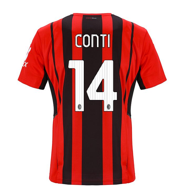 2021/22 AC Milan Home Kit Soccer Jersey with CONTI 14 printing